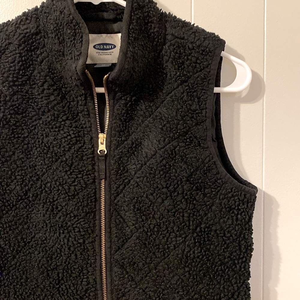 Old Navy Black Sherpa Vest